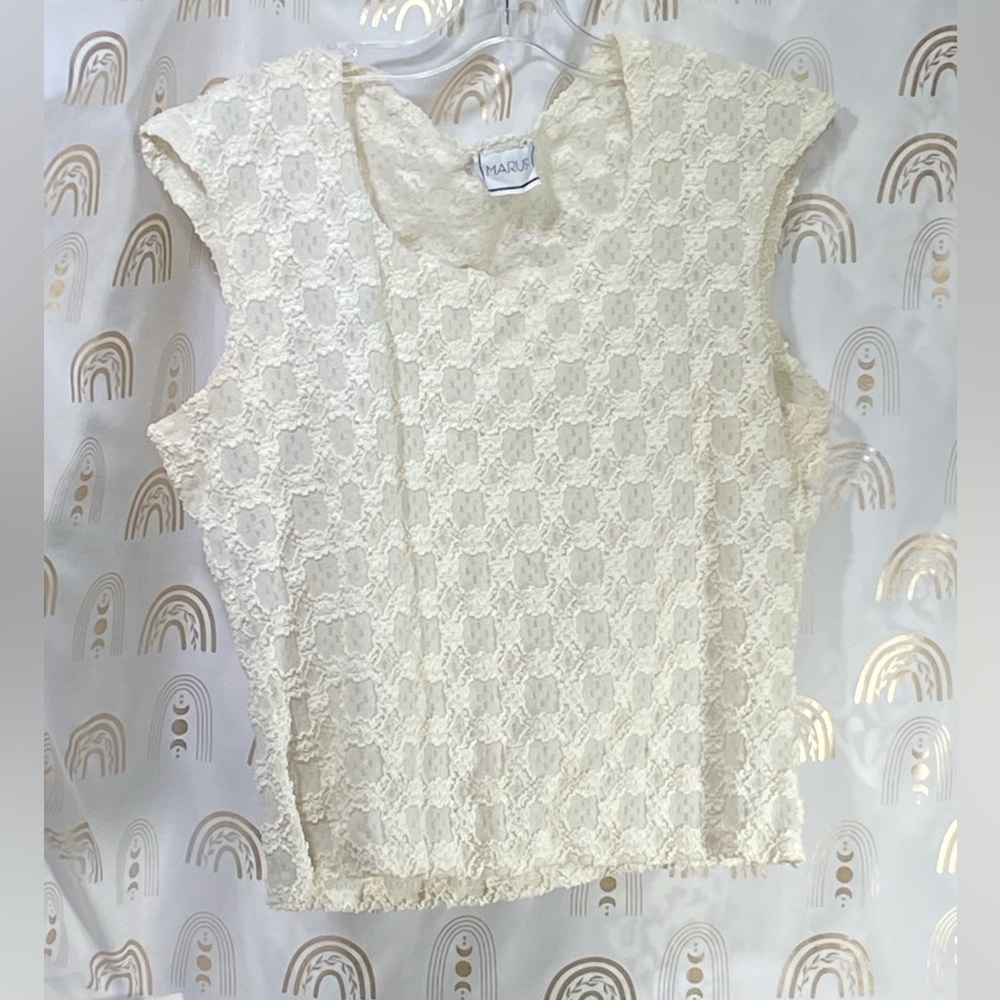 Chic Cream Lace Tank Top by
